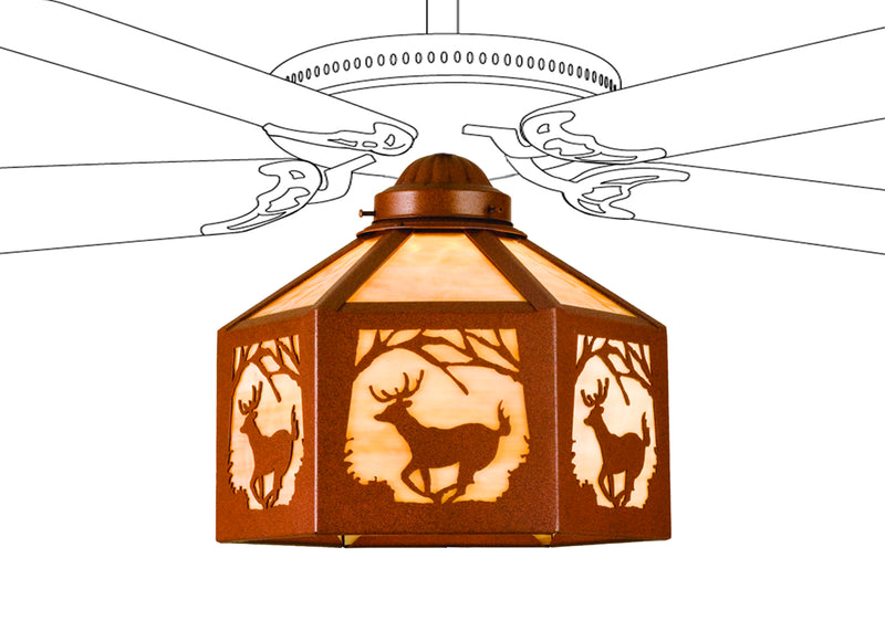 Meyda Tiffany 23266 One Light Fan Light Shade, Rust