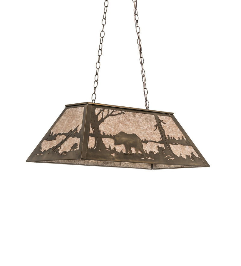 Meyda Tiffany 51510 Six Light Oblong Pendant, Antique Copper