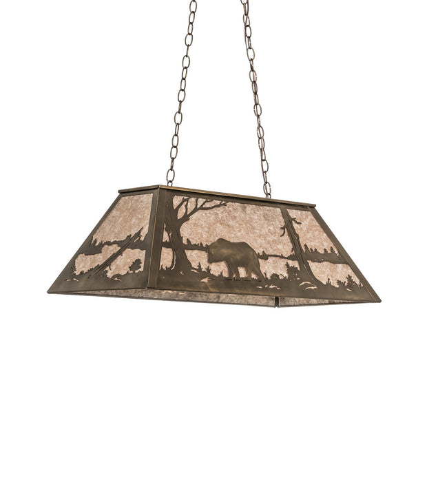 Meyda Tiffany 51510 Six Light Oblong Pendant, Antique Copper