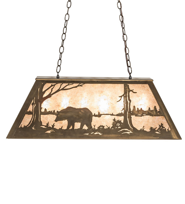 Meyda Tiffany 51510 Six Light Oblong Pendant, Antique Copper