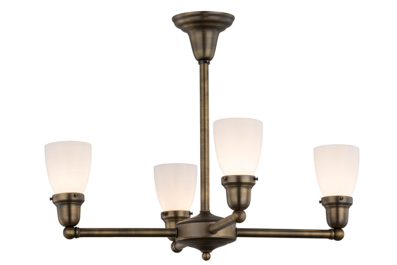 Meyda Tiffany 56474 Four Light Chandelier, Antique Brass