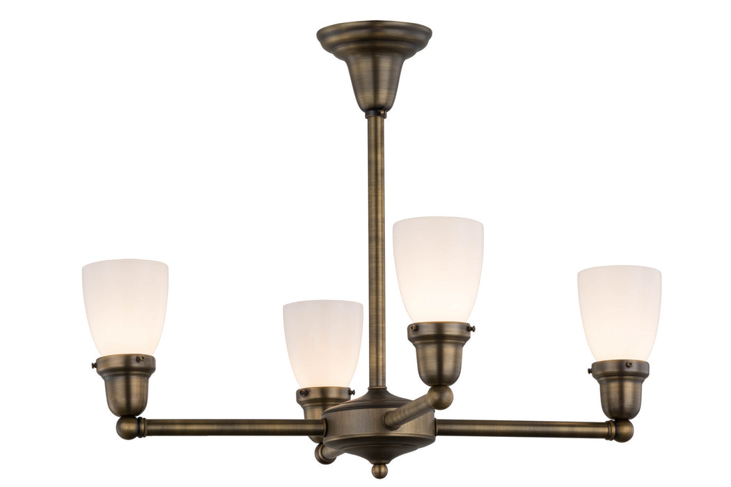 Meyda Tiffany 56474 Four Light Chandelier, Antique Brass