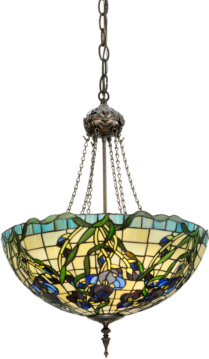 Meyda Tiffany 65965 Three Light Inverted Pendant, Antique Copper