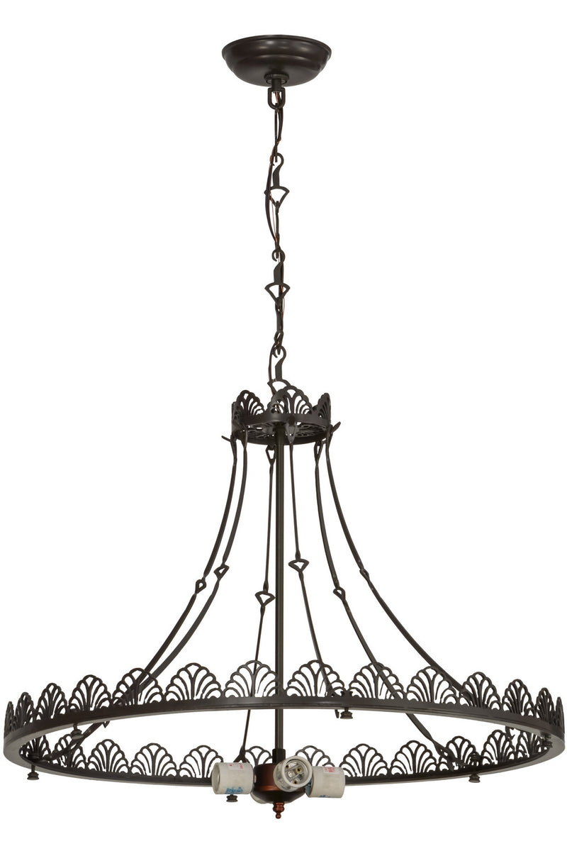 Meyda Tiffany 70690 Four Light Inverted Pendant Hardware, Timeless Bronze