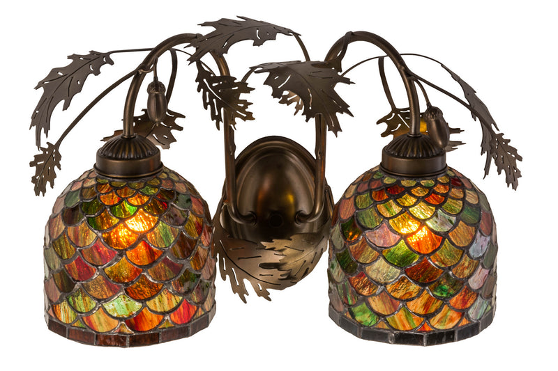 Meyda Tiffany 99978 Two Light Wall Sconce, Antique Copper