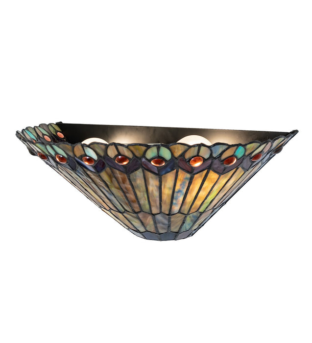Meyda Tiffany 82882 17" Wall Sconce, Craftsman Brown On Brass