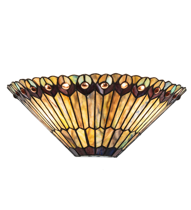 Meyda Tiffany 82882 17" Wall Sconce, Craftsman Brown On Brass