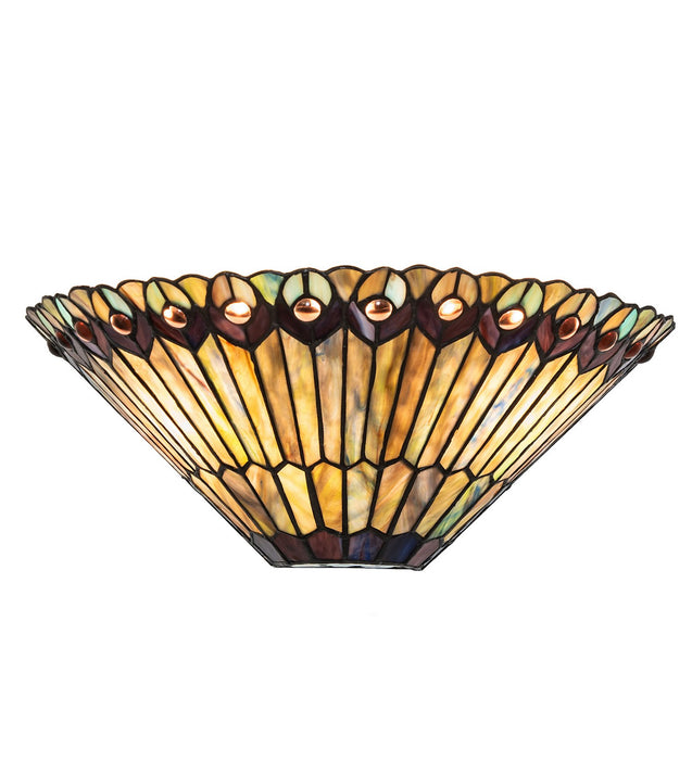 Meyda Tiffany 82882 17" Wall Sconce, Craftsman Brown On Brass