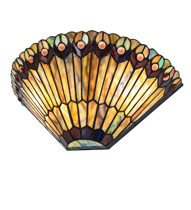 Meyda Tiffany 82882 17" Wall Sconce, Craftsman Brown On Brass