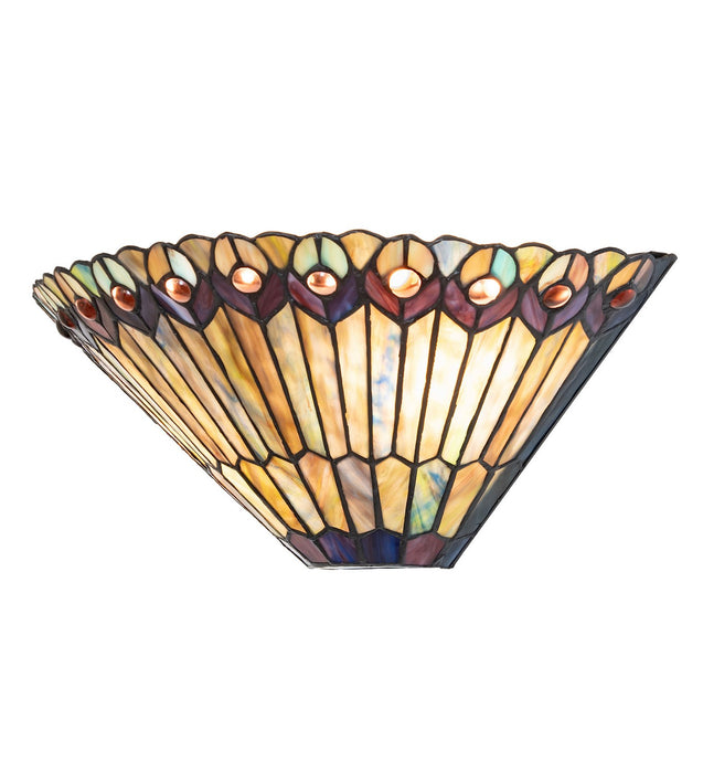 Meyda Tiffany 82882 17" Wall Sconce, Craftsman Brown On Brass