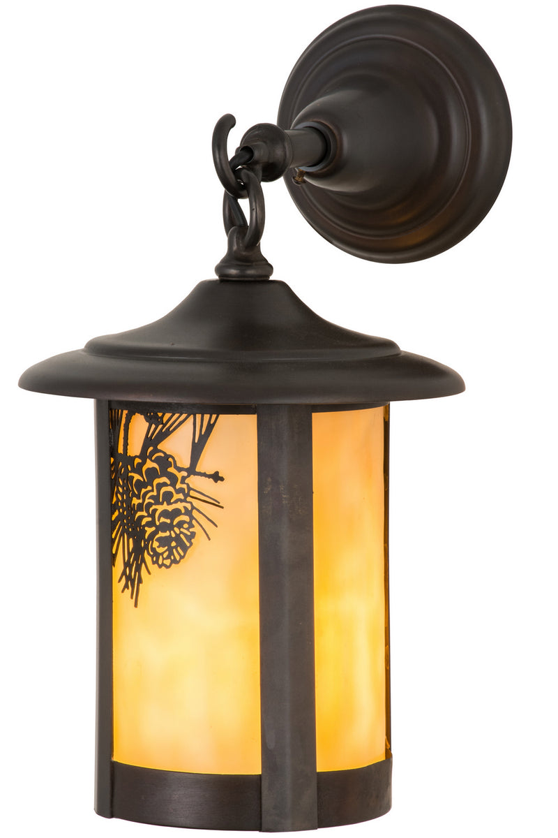 Meyda Tiffany 90973 One Light Wall Sconce, Craftsman Brown
