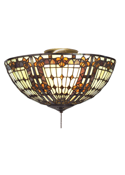 Meyda Tiffany 95271 Three Light Flushmount, Mahogany Bronze