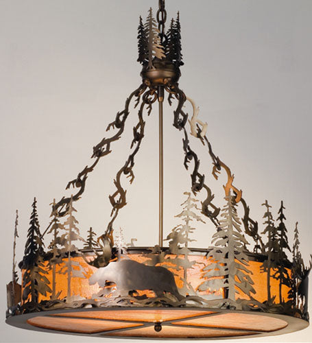 Meyda Tiffany 98742 Four Light Inverted Pendant, Antique Copper
