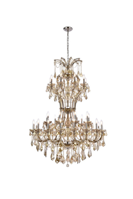 Elegant Lighting 2800D46GT-GT/RC 36 light Chandelier, Golden Teak