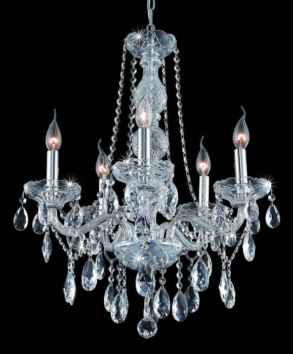 Elegant Lighting 7955D21C/RC Five Light Chandelier, Chrome