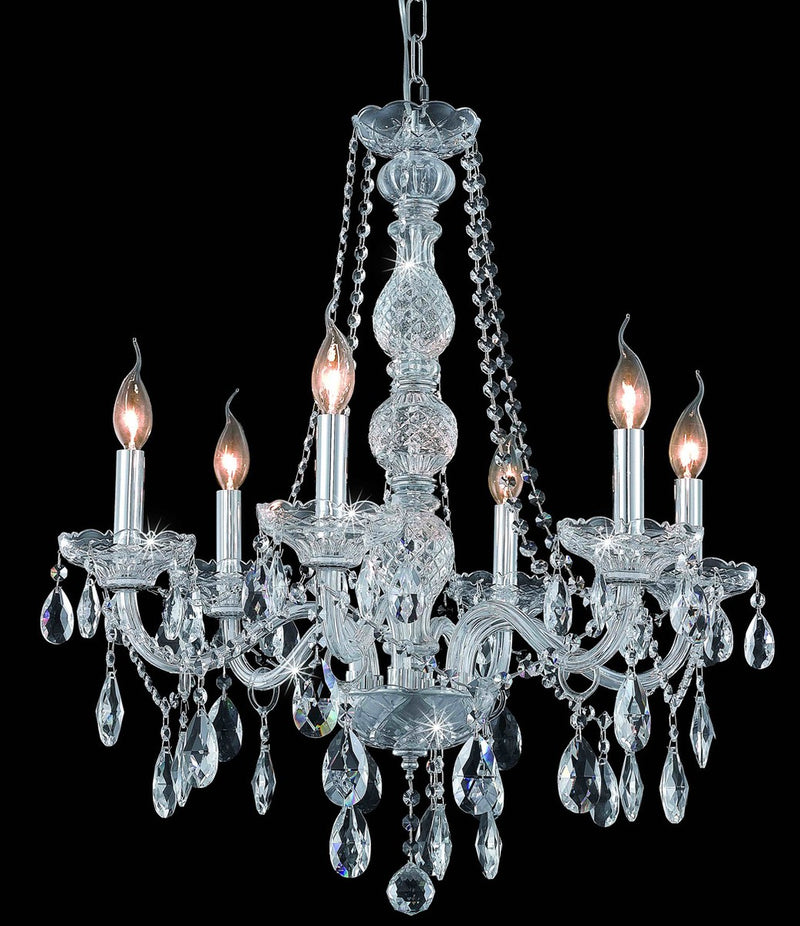 Elegant Lighting 7956D24C/RC Six Light Chandelier, Chrome