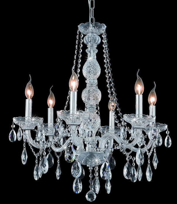 Elegant Lighting 7956D24C/RC Six Light Chandelier, Chrome
