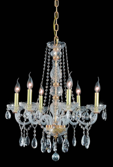 Elegant Lighting 7956D24G/RC Six Light Chandelier, Gold