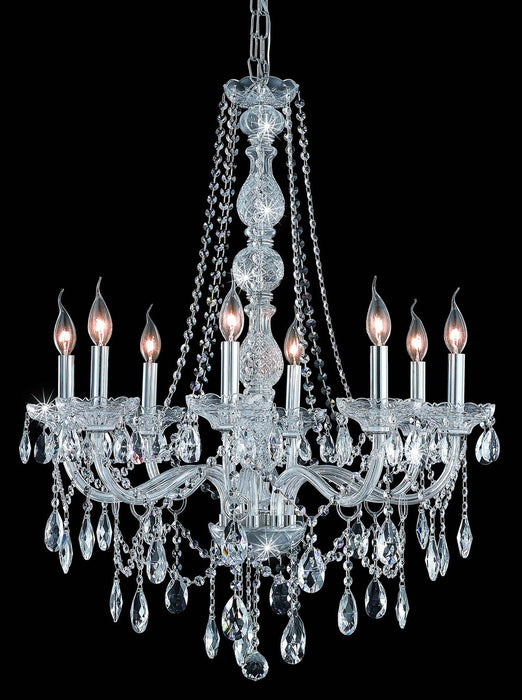Elegant Lighting 7958D28C/RC Eight Light Chandelier, Chrome