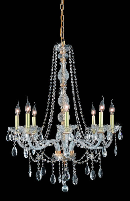 Elegant Lighting 7958D28G/RC Eight Light Chandelier, Gold