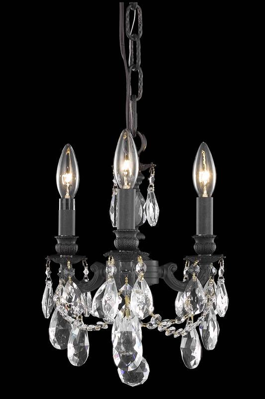 Elegant Lighting 8103D10DB/RC Three Light Chandelier