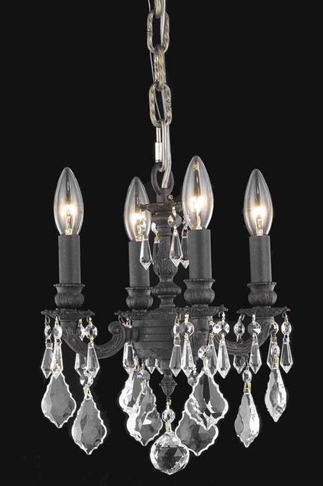 Elegant Lighting 8104D10DB/RC Four Light Chandelier
