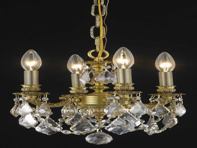 Elegant Lighting 9104D10FG-GS/RC Four Light Chandelier, French Gold