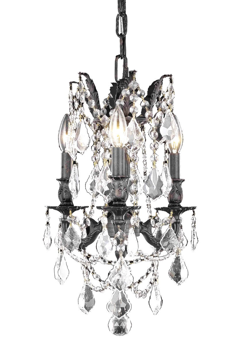 Elegant Lighting 9203D13DB/RC Three Light Pendant, Dark Bronze