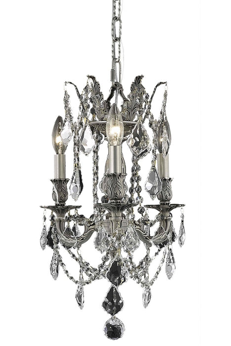 Elegant Lighting 9203D13PW/RC Three Light Pendant, Pewter