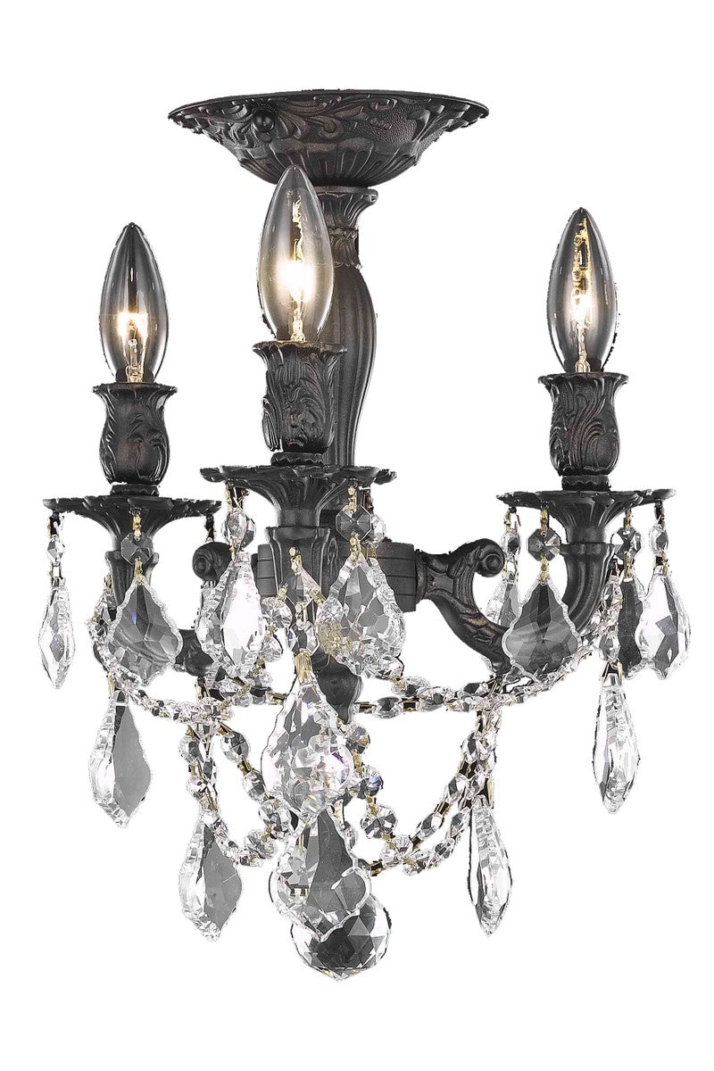 Elegant Lighting 9203F13DB/RC Three Light Flush Mount, Dark Bronze