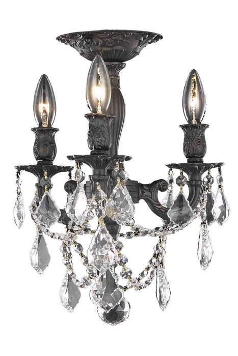 Elegant Lighting 9203F13DB/RC Three Light Flush Mount, Dark Bronze