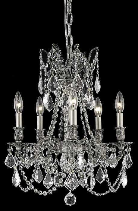 Elegant Lighting 9205D18PW/RC Five Light Pendant, Pewter