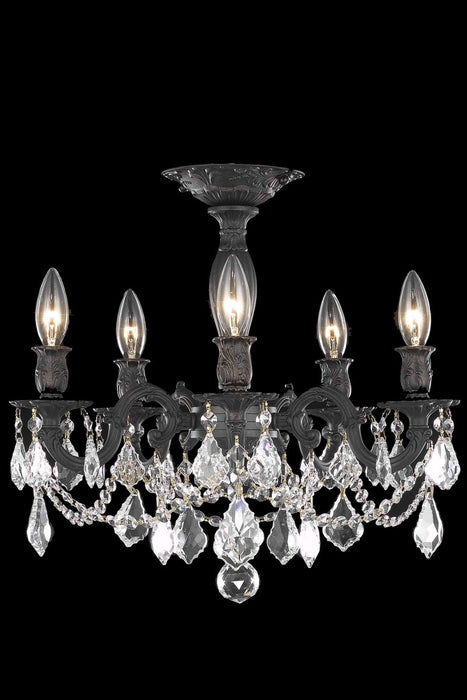 Elegant Lighting 9205F18DB/RC Five Light Flush Mount, Dark Bronze