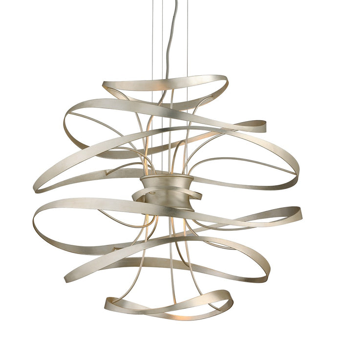 Corbett Lighting 213-42-SL/SS LED Chandelier, Silver Leaf Polished Stainless