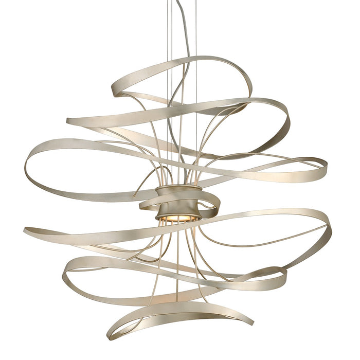 Corbett Lighting 213-43-SL/SS LED Chandelier, Silver Leaf Polished Stainless