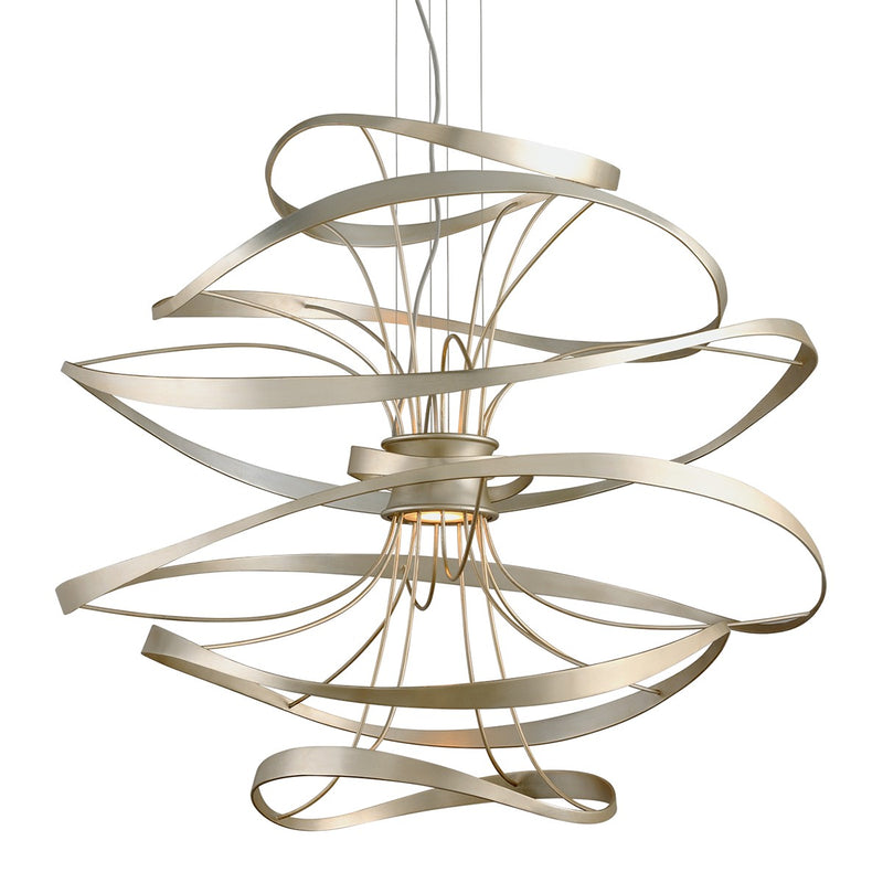 Corbett Lighting 213-44-SL/SS LED Chandelier, Silver Leaf
