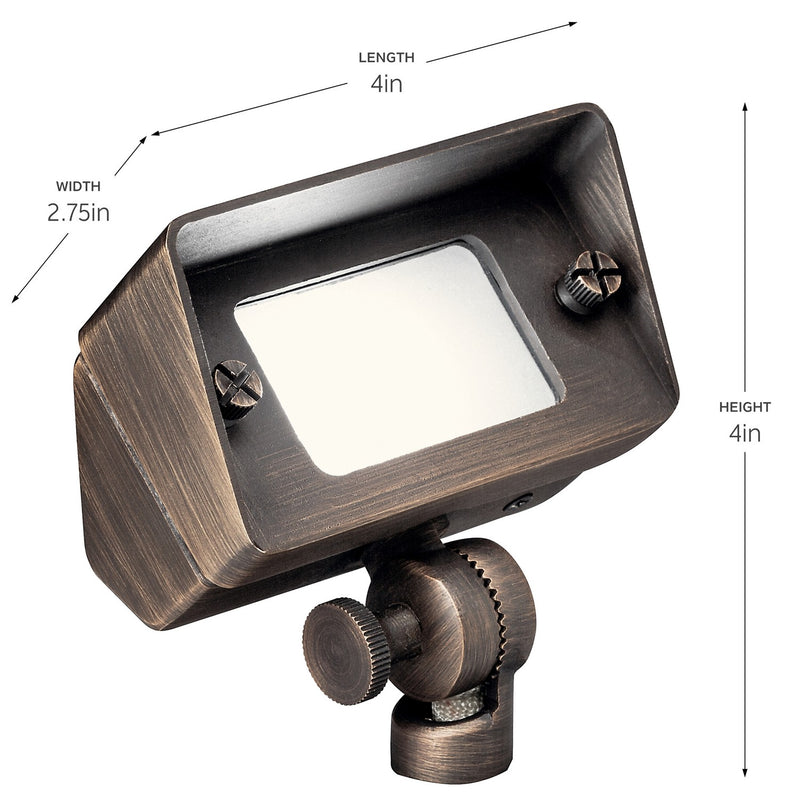 Kichler 15476CBR One Light Flood/Wall Wash, Centennial Brass