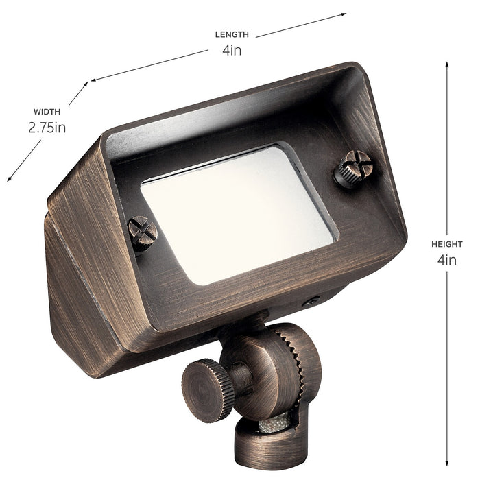 Kichler 15476CBR One Light Flood/Wall Wash, Centennial Brass