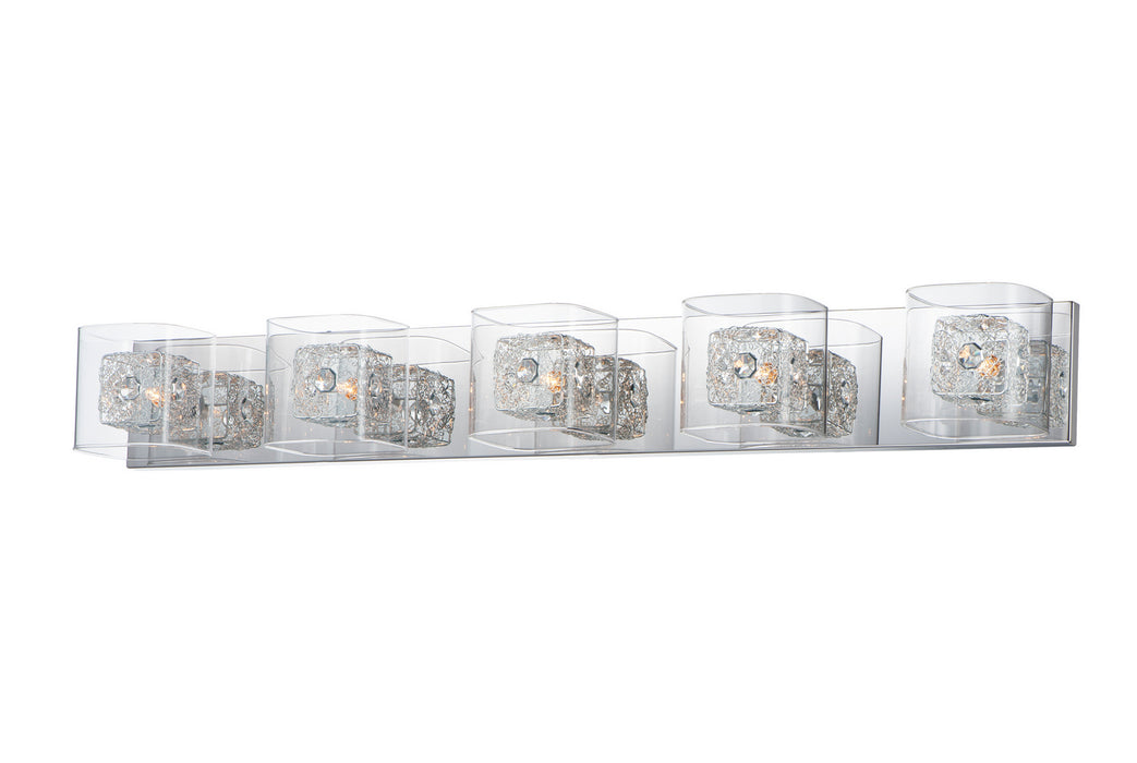 ET2 E22835-18PCPC Five Light Bath Vanity, Polished Chrome