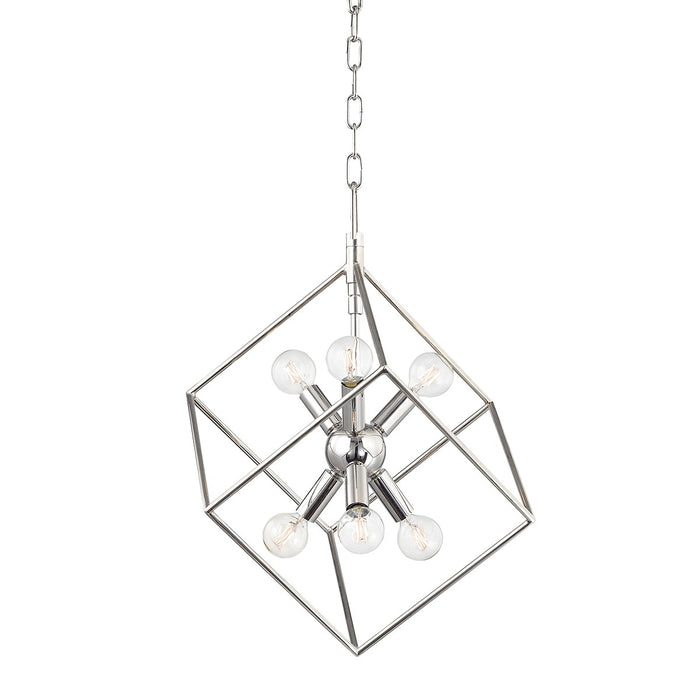 Hudson Valley 1215-PN Six Light Pendant, Polished Nickel