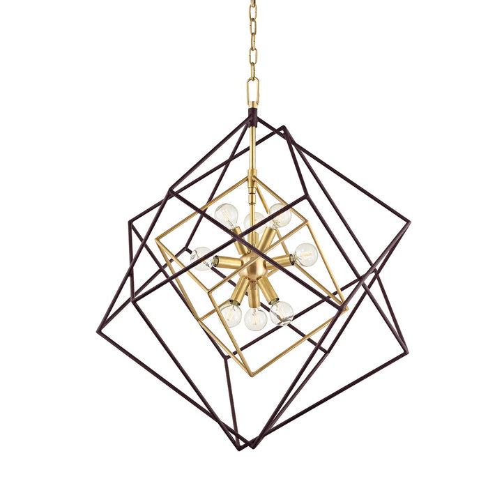 Hudson Valley 1222-AGB Nine Light Chandelier, Aged Brass