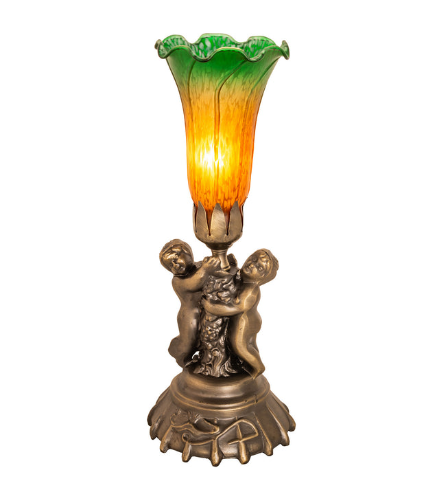 Meyda Tiffany 11009 One Light Mini Lamp, Antique Brass