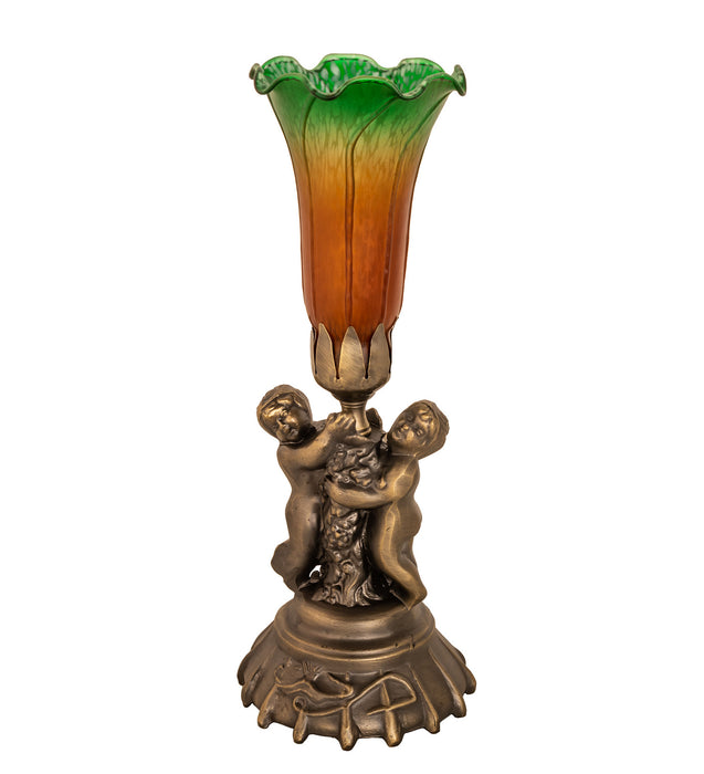 Meyda Tiffany 11009 One Light Mini Lamp, Antique Brass