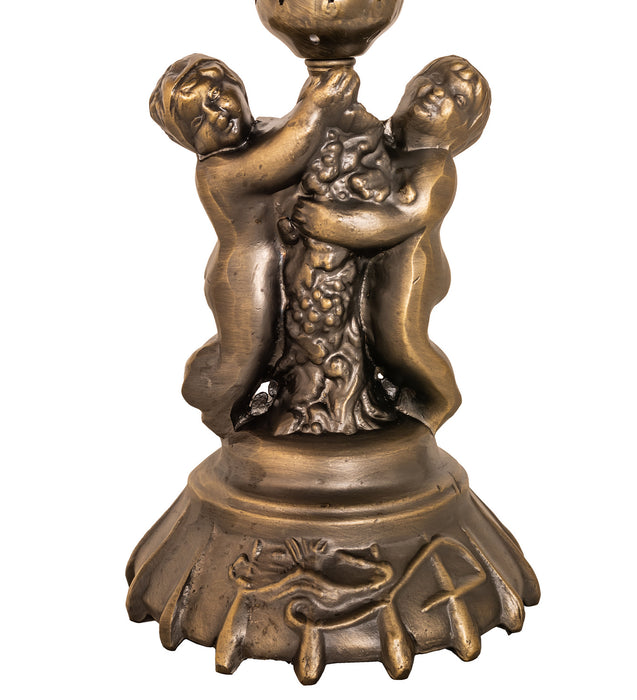 Meyda Tiffany 11009 One Light Mini Lamp, Antique Brass