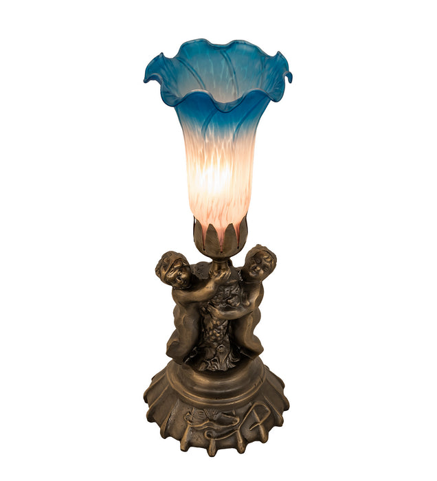 Meyda Tiffany 11098 One Light Mini Lamp, Antique Brass
