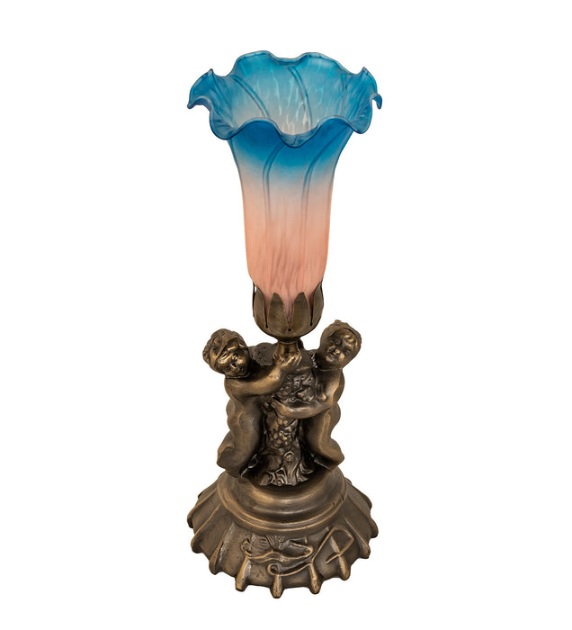 Meyda Tiffany 11098 One Light Mini Lamp, Antique Brass