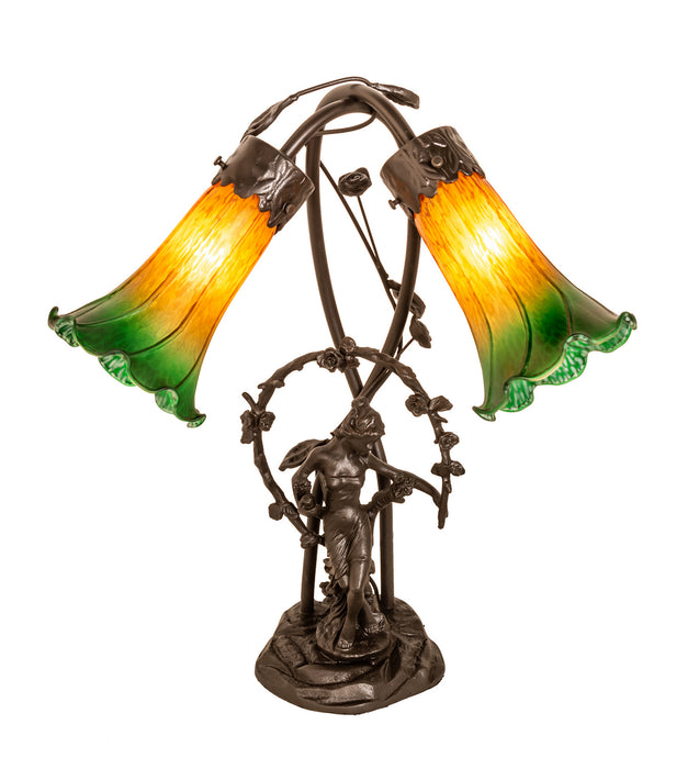 Meyda Tiffany 11805 Two Light Accent Lamp, Mahogany Bronze