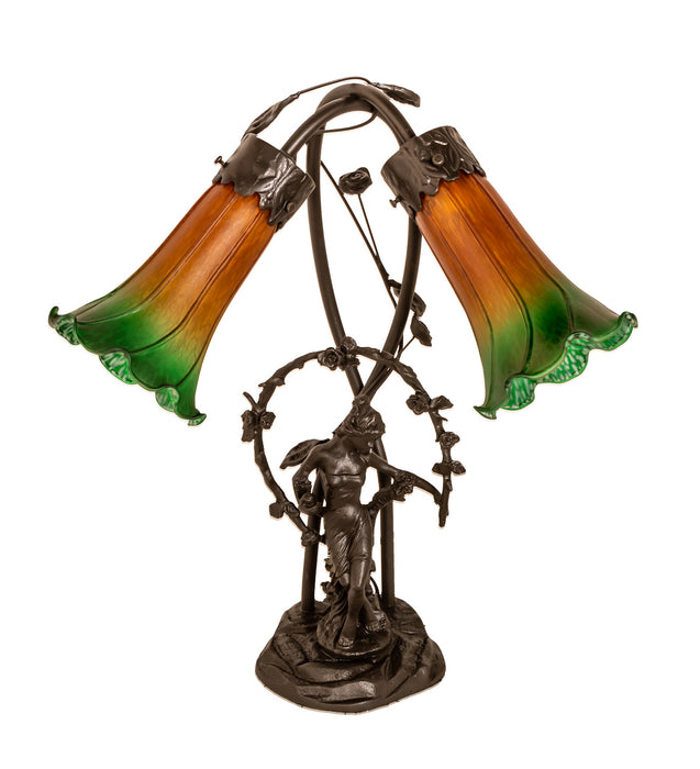 Meyda Tiffany 11805 Two Light Accent Lamp, Mahogany Bronze