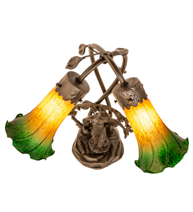 Meyda Tiffany 11805 Two Light Accent Lamp, Mahogany Bronze
