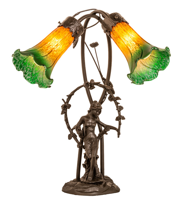 Meyda Tiffany 11805 Two Light Accent Lamp, Mahogany Bronze